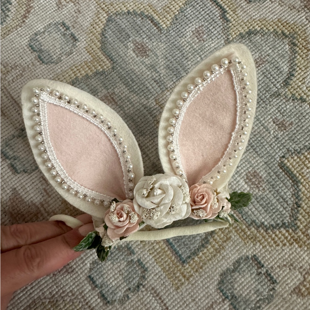 Felt bunny ears with pearl headband